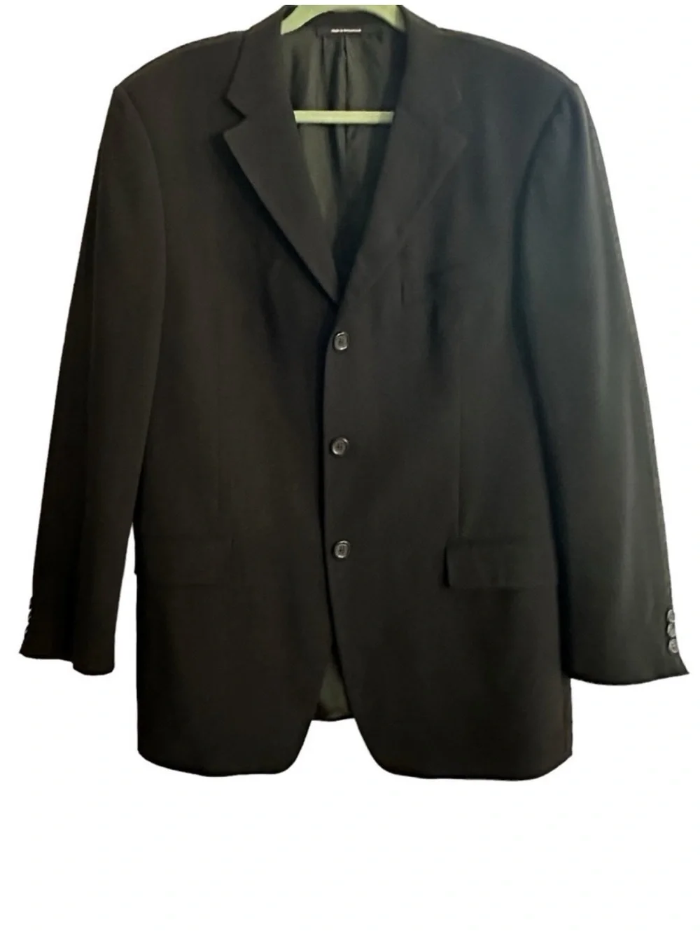 ERMENEGILDO ZEGNA WOOL CLASSIC BLACK BLAZER SIZE 44